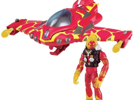 Ben 10 Transforming Vehicle With Figure - Heatblast Rocket Flyer Online Sale